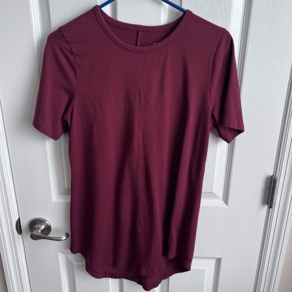 D&Co Essentials Womens Rust Color‎ Center Seam Short Sleeve Tunic Top Size XS